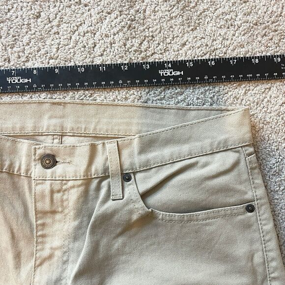 Levis 511 Pants Mens 36x32 Tan Utility Khaki Work Red Tab Straight - Picture 4 of 11